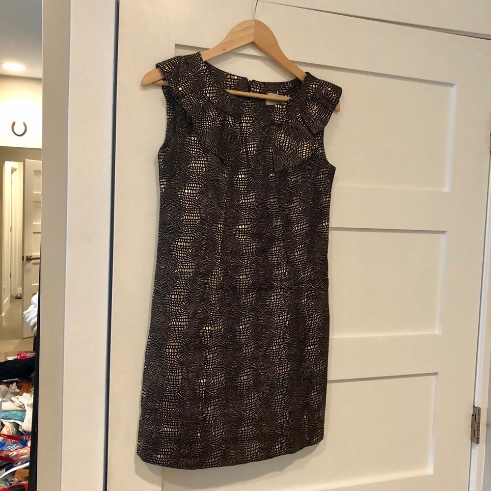 Faux “snakeskin” print shift party dress
